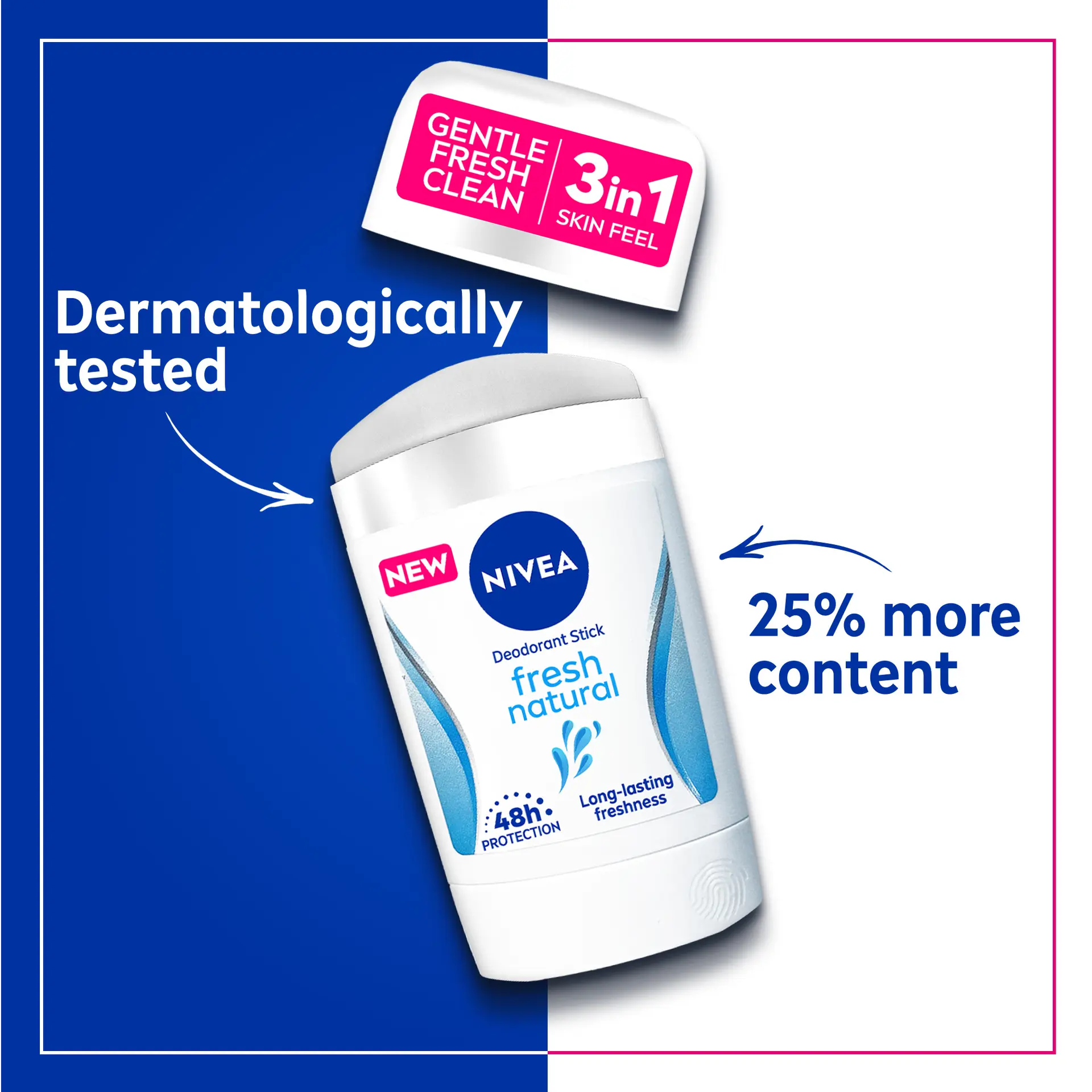 NIVEA Deodorant Stick for Women 48h Protection Fresh Natural Ocean Extracts 50 ml - view 3