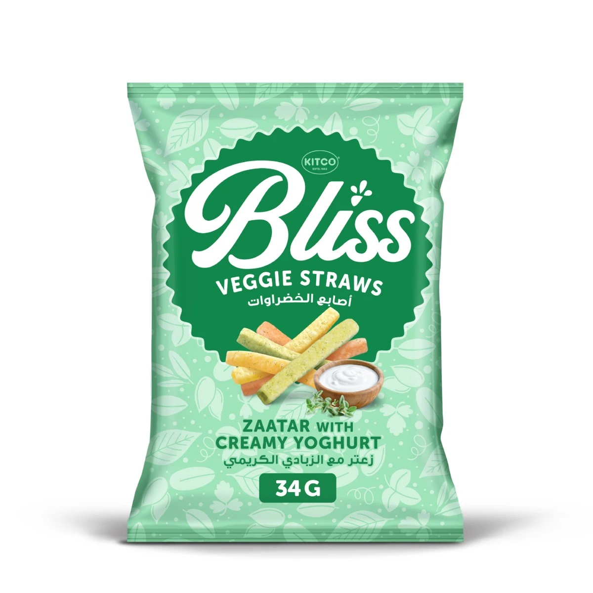 Kitco Bliss Veggie Strawaws Zaatar With Creamy Yoghurt 34 gm