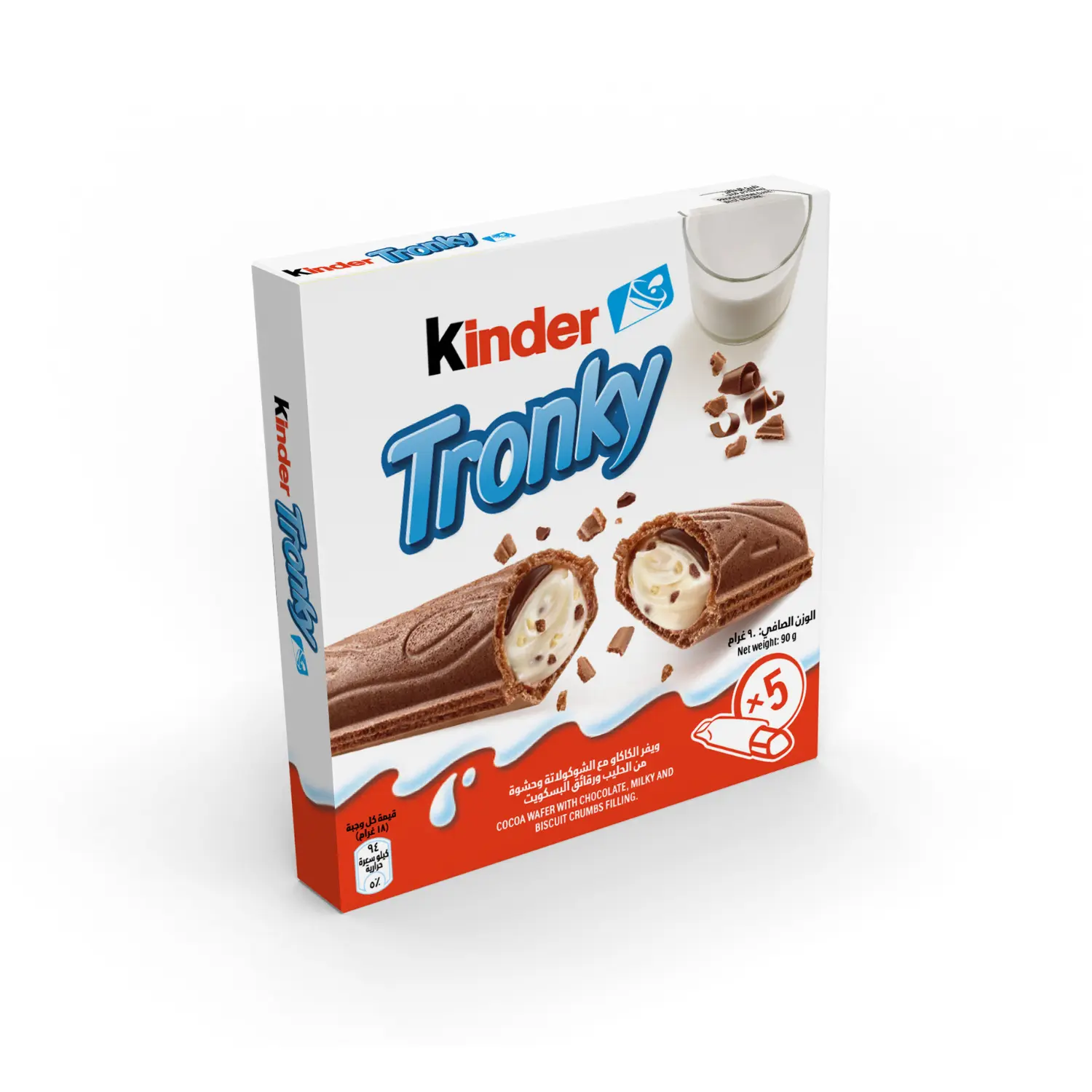 Kinder Tronky Cocoa Wafer with Chocolate Milky and Biscuit Crumbs Filling Multipack 5 Bars 90 gm - view 2