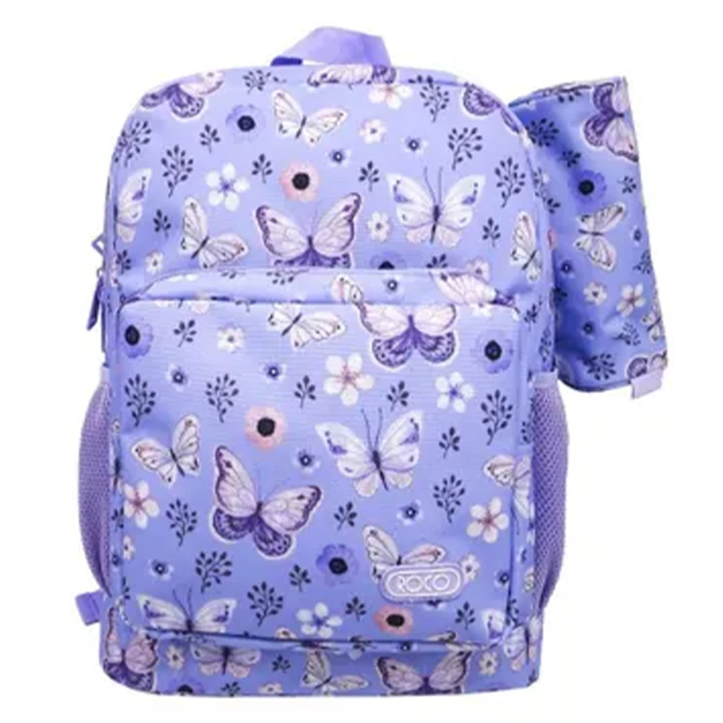 Roco Bag Backpack With Pencil Case 17 inch Butterfly
