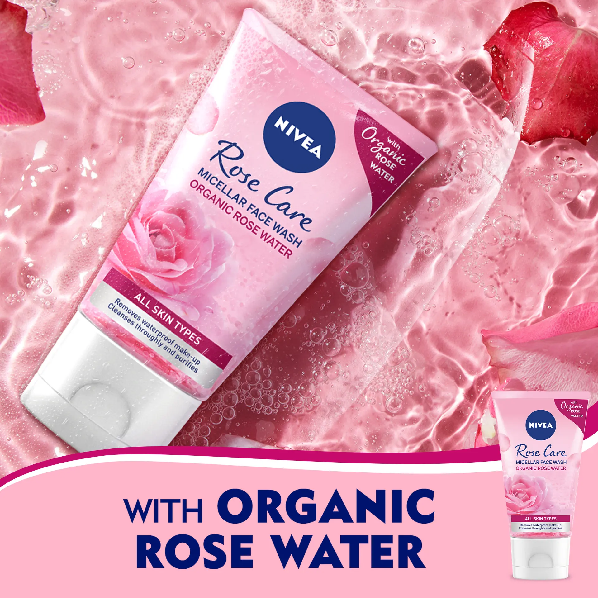 Nivea Face Wash Micellar With Organic Rose Water 150 ml - view 2