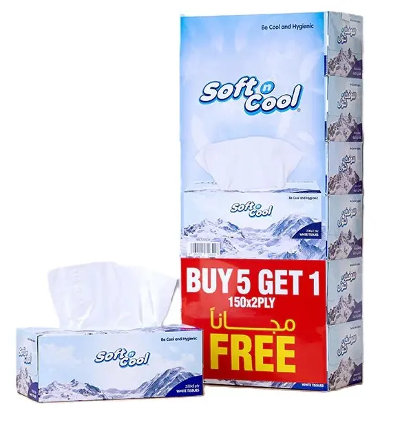 Soft N Cool Facial Tissue 2 Ply 200 Pulls 5 Plus 1 Free Offer Pack - view 2