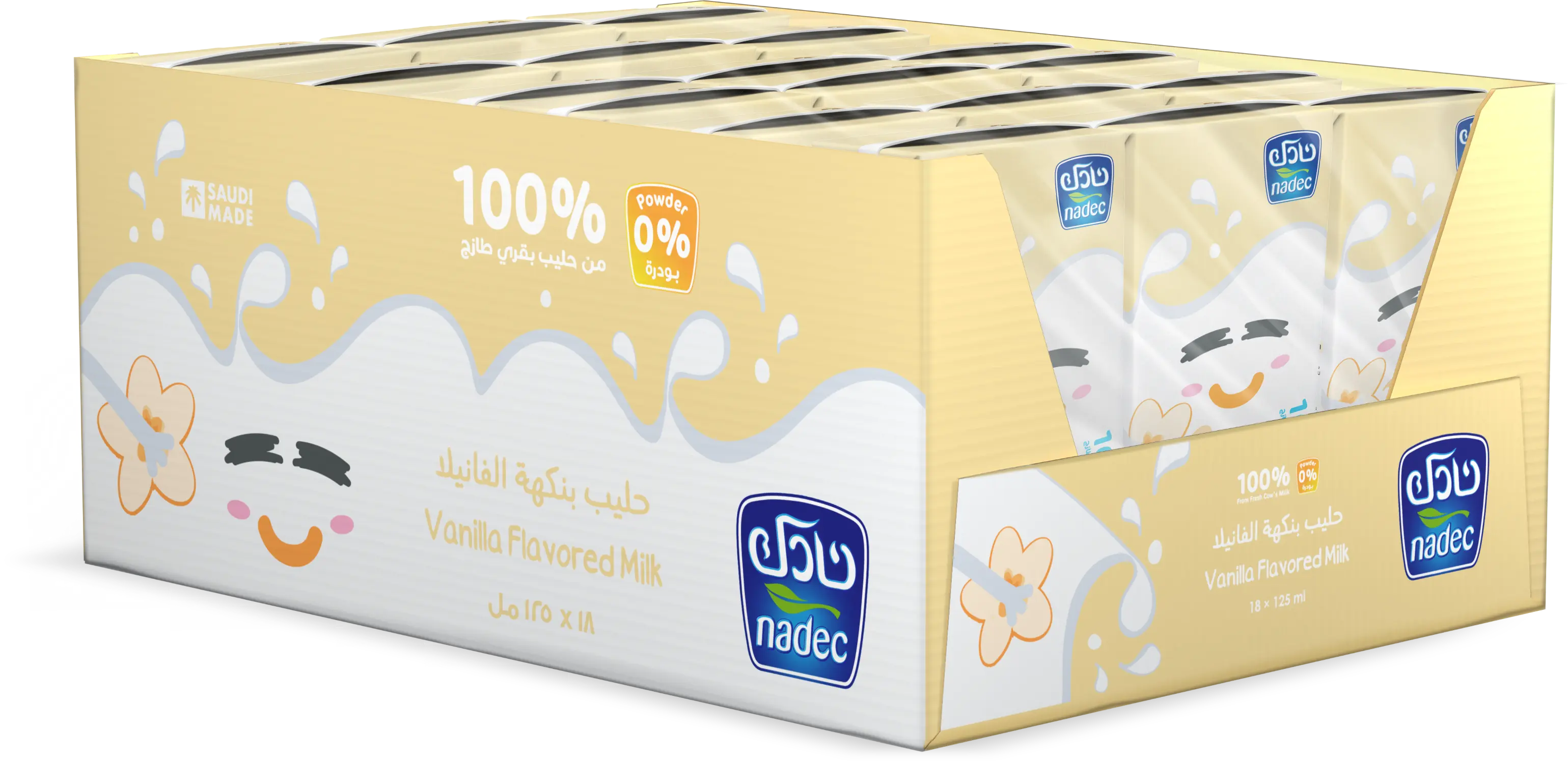 Nadec Vanilla Flavored Milk 18 pcs 125 ml - view 1