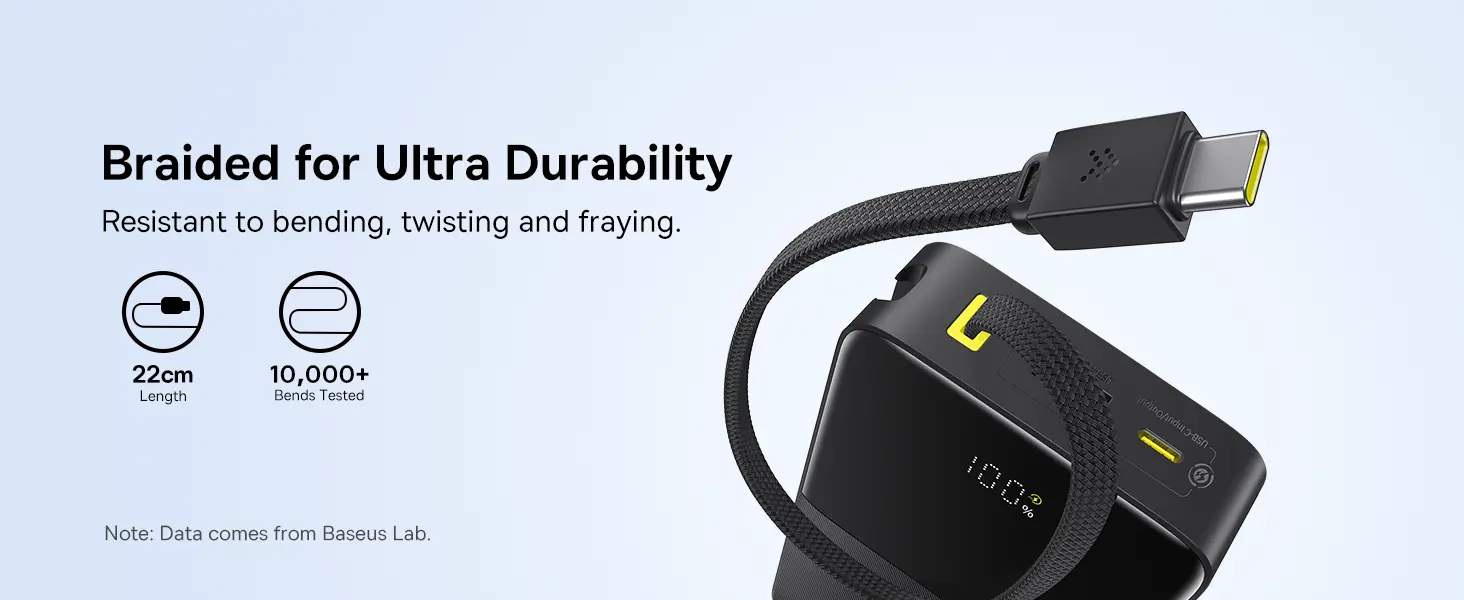 Baseus Ener Fill Fc51Bipow2Pro Digital Display Pbwith Builtin Cable20000M Ah  22.5 Wcharge 3 Device In 1 Time - view 4