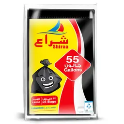 شراع أكياس نفايات قابل للتحلل  55 جالون 25 كيس