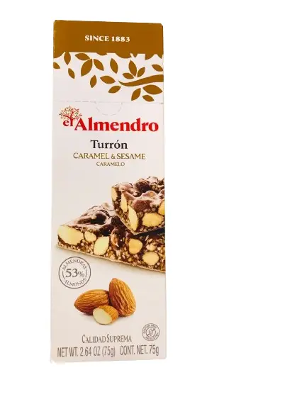 El Almendro Crunchy Almond Caramel Turron 75 Gm - view 1