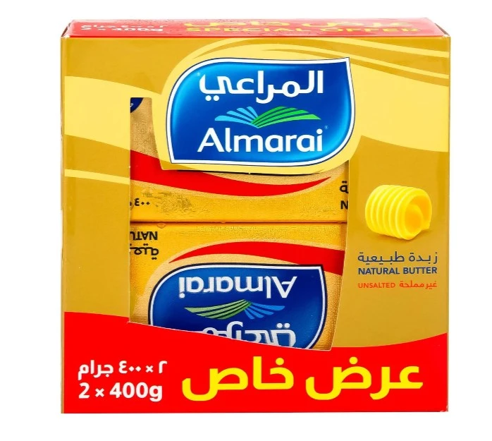Almarai Natural Butter Unsalted 400Gmx2