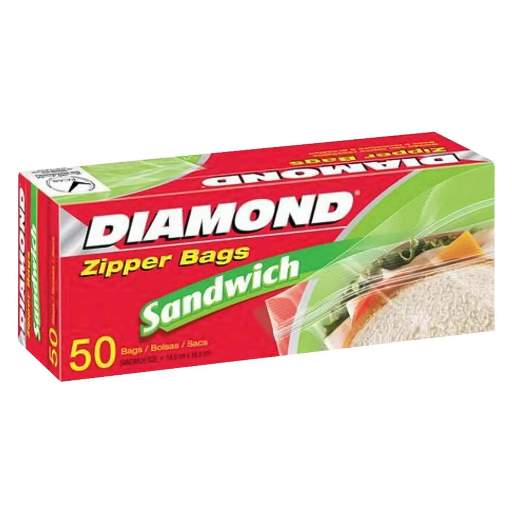Diamond Ultra Strong Zipper Bags Sandwich 50'S - view 1