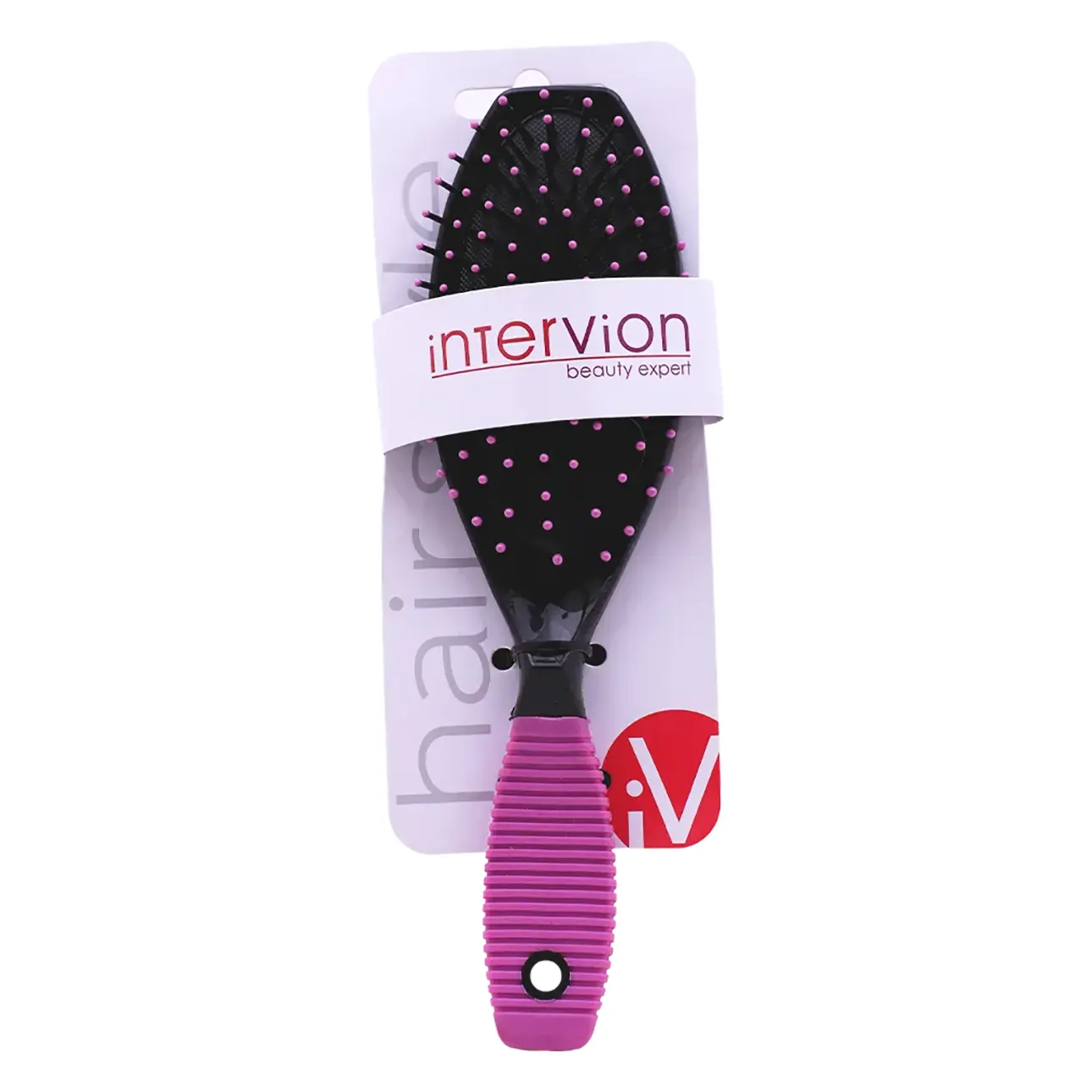 Intervion Hair Brush Black With Rose Rubble  - view 1