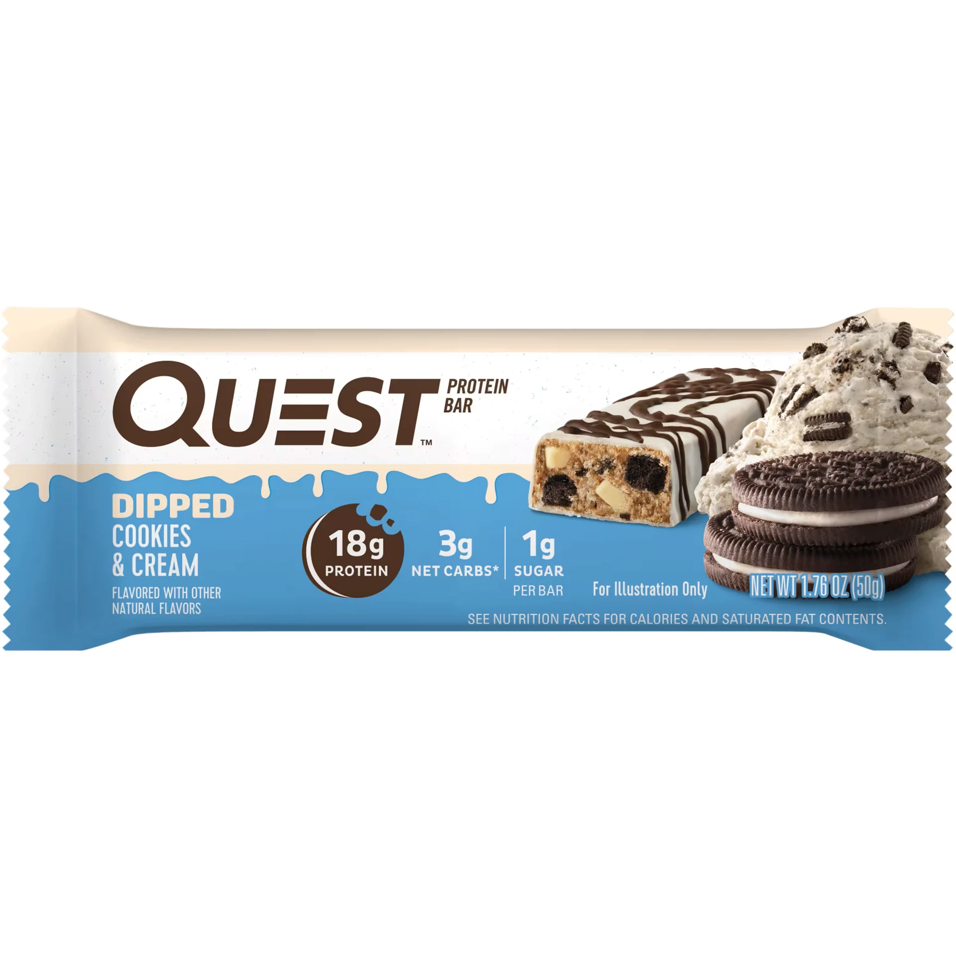 Quest Protein Bar Dipped Cookies & Cream 50 gm