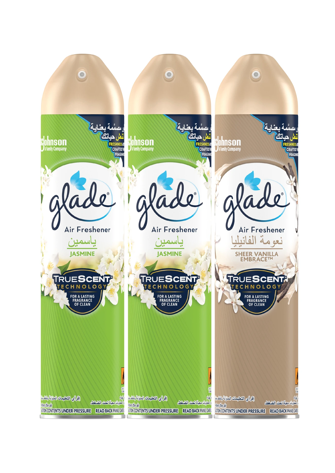 Glade Airfreshener Jasmine + Vanilla 300 ml 2+1 Free