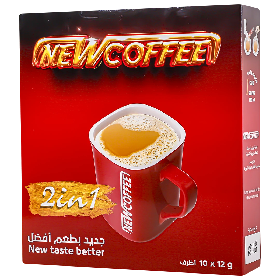New Coffee 2 in1 without sugar whitened coffee 10 Sachets 12 gm