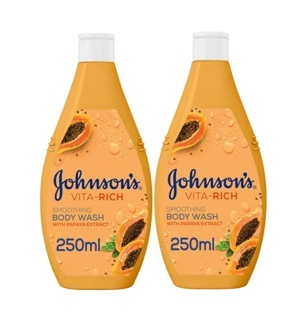 Johnson'S Vitarich Smoothing Papaya Bodywash 2pcs 400 ml