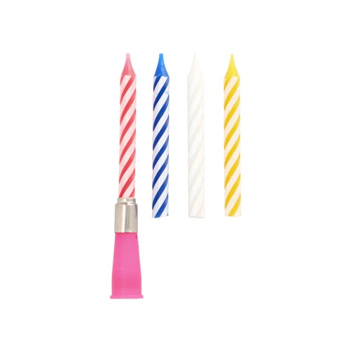 Papstar Music Candle Assorted Color 12Cm With 3 Spare