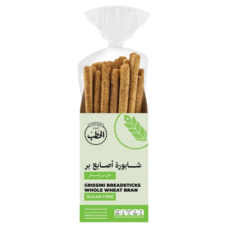 Al Hatab Grissini Sticks Wholewheat Bran No Sugar 300 gm