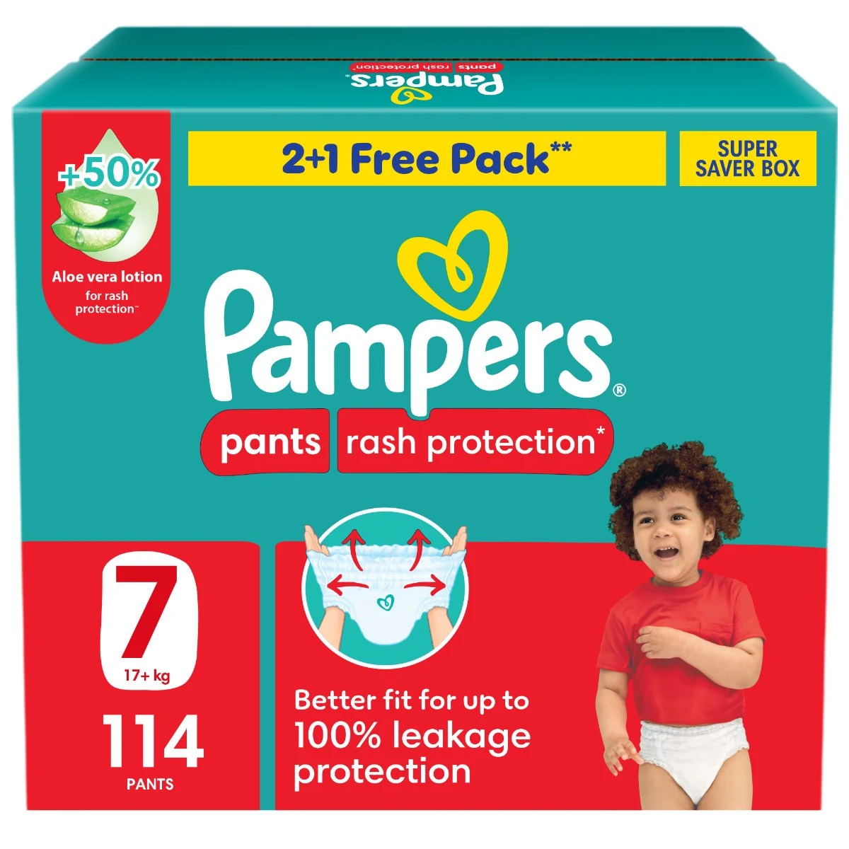Pampers Pants Rash Protection Size 7 Super Saving Box 114 Count