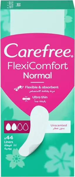 Carefree Pantyliners Flexi Comfort Normal Unscented 44 Pads
