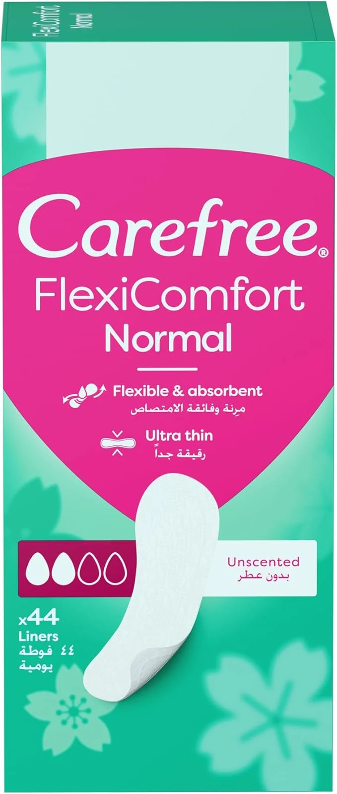 Carefree Pantyliners Flexi Comfort Normal Unscented 44 Pads