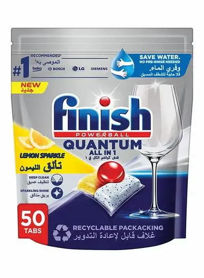 Finish Powerball Quantum Lemon Sparkle All In 1 Dishwasher 50 Tabs - view 1
