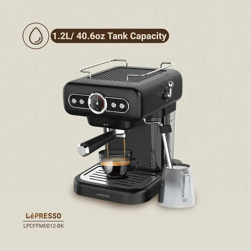 LePresso Retro Espresso Machine Boiler Gauge And Milk Steamer - Coffee machine - view 3