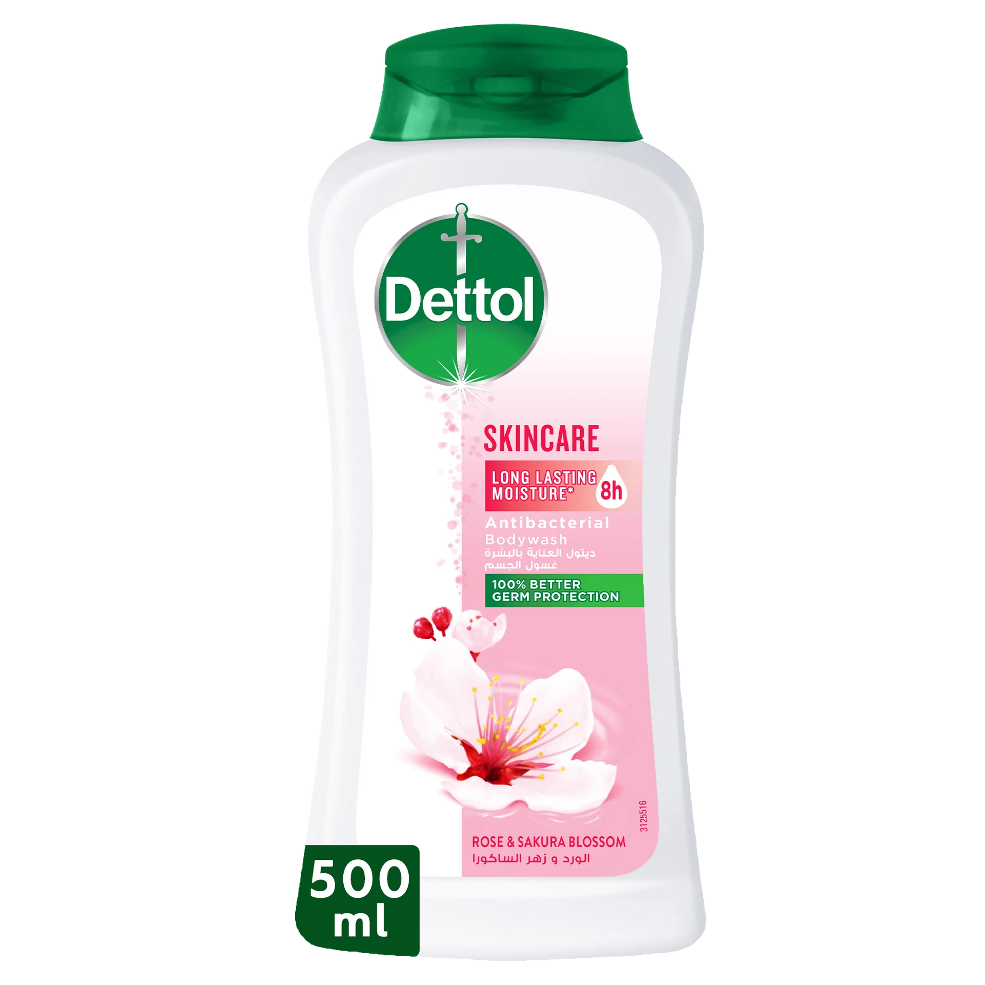 Dettol Skincare Shower Gel and Body Wash Rose and Sakura Blossom Scent 500 ml