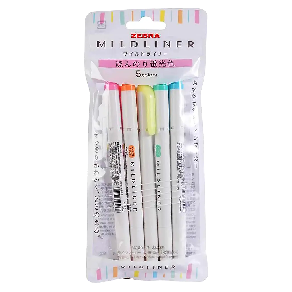 Zebra Mildliner Highlighter Pens Set of  5 Colors  - view 1