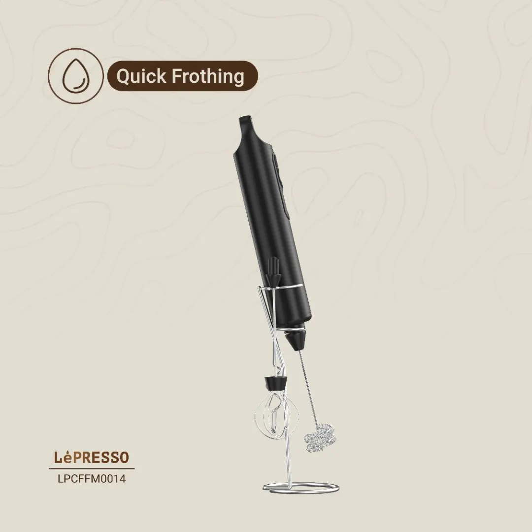 LePresso Forthmate Milk Frother With Interchangeable Whisks - view 2