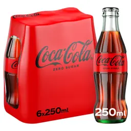 كوكاكولا زيرو مشروب غازي زجاج كرتون 6 * 250 مل 