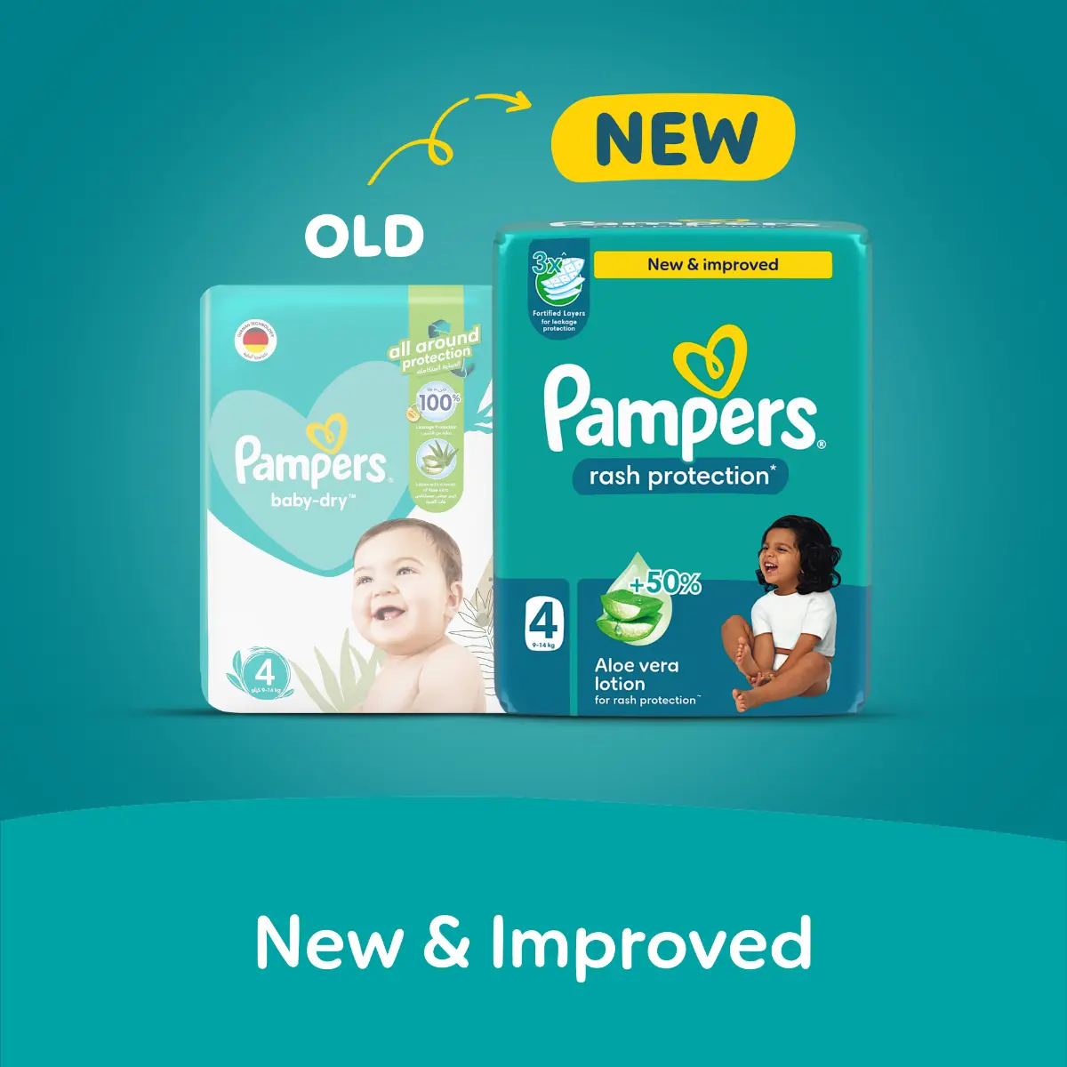 Pampers Diapers Rash Protection Taped Size 4 Aloe Vera Lotion  16 Diapers  - view 9
