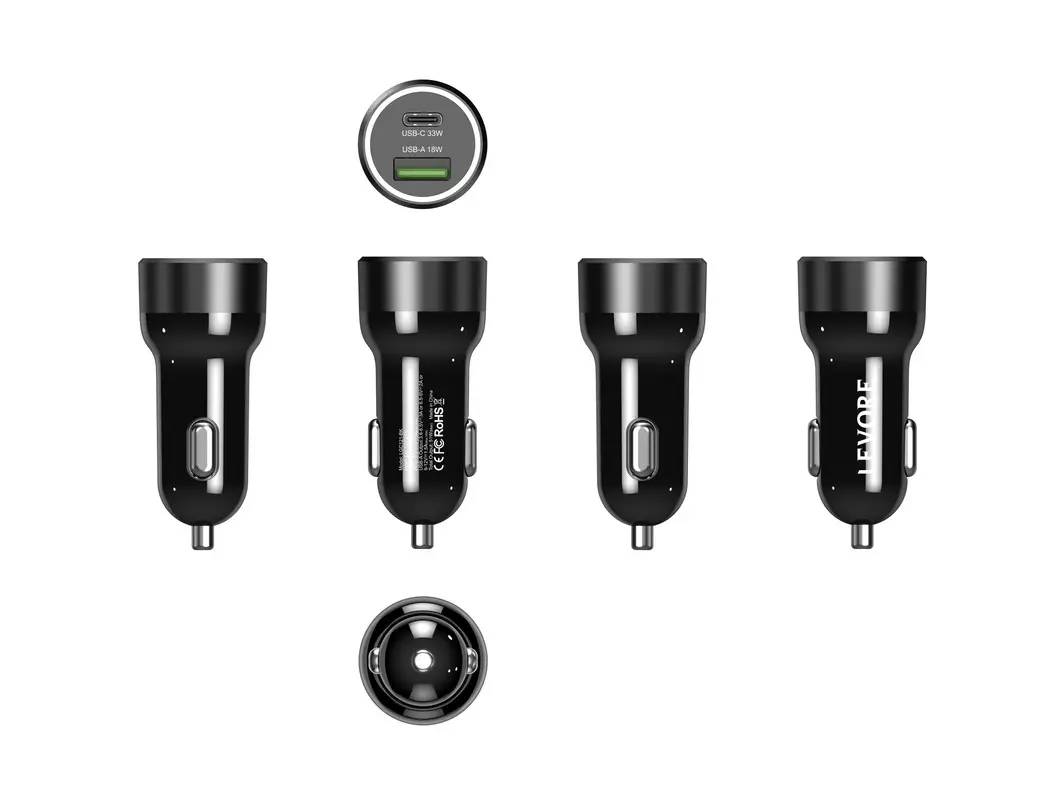 Levore Car Charger 51W USB-C Pd And 1Xusb-A Qc3 Port Black - view 3