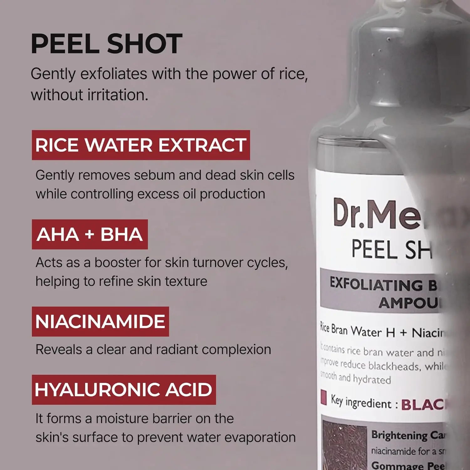 Dr Melaxin Peel Shot Exfoliating Black Rice Ampoule 80 ml - view 3