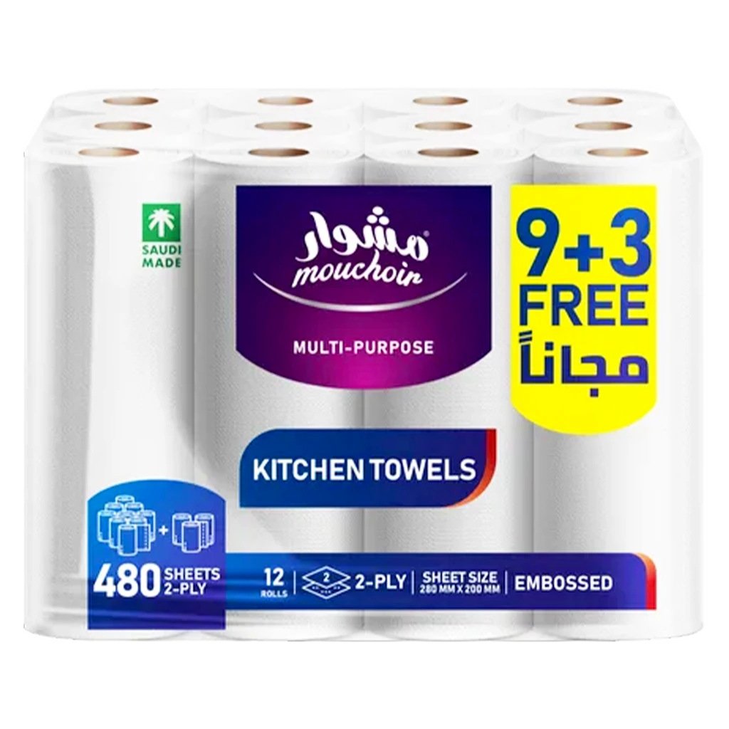 Mouchoir Kitchen Towel 40 Sheets Pack of 9+3 Free Rolls