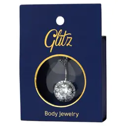 Glitz Body Ring Silver with Crystal circular 