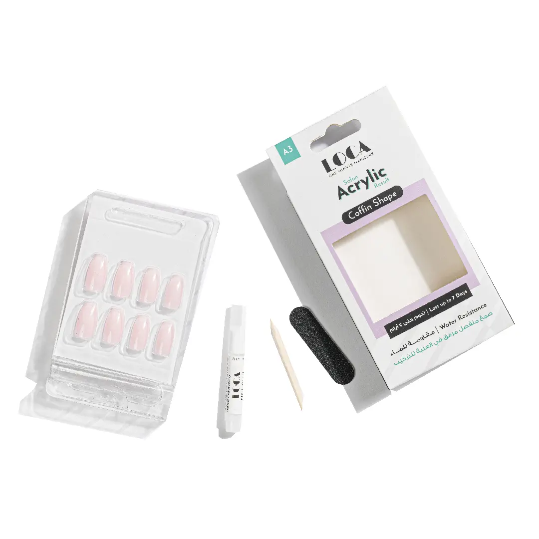 Loca Acrylic Nails A3-Coffin Shape Ombre Color - view 4