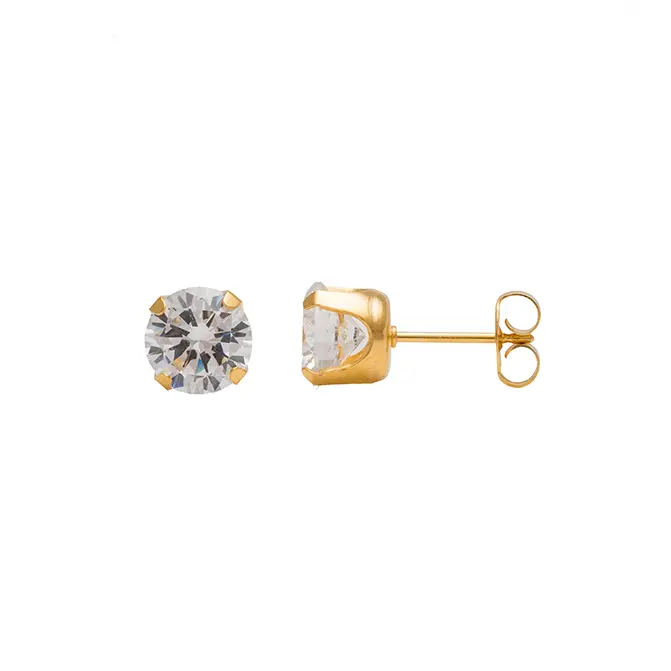 Studex Gold Plated Tif 7mm C/z- Earrings For Sensitive Ears - view 3