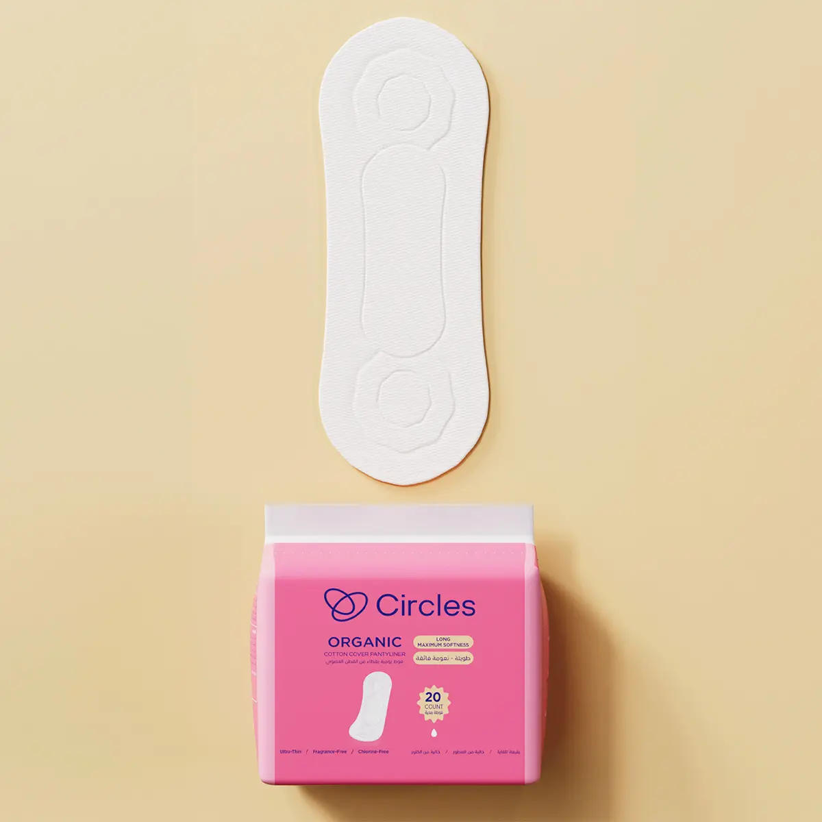 Circles Organic Cotton Cover Pads Long Maximum Softness 20 Count - view 6