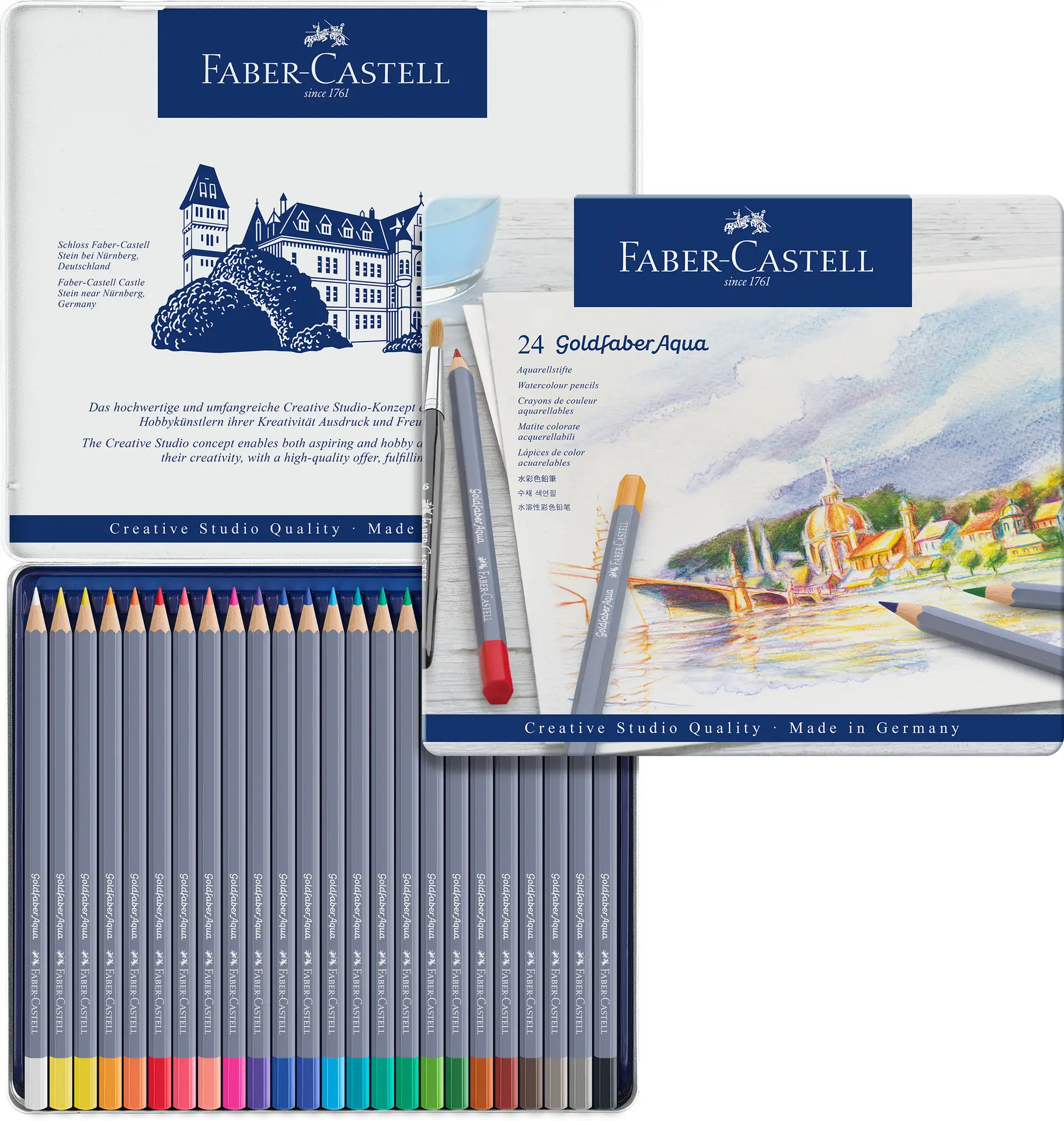 Faber Castell Watercolor Goldfaber Aqua tin of 24 Color - view 4