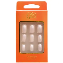 Glitz Press On Nails Ovil French Natural 15