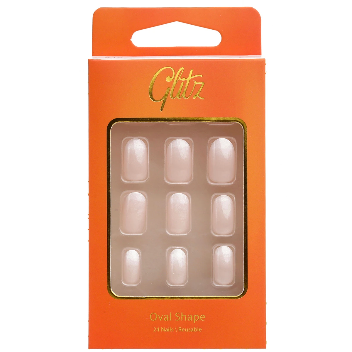Glitz Press On Nails Ovil French Natural 15