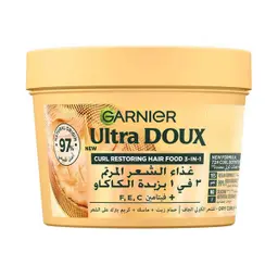 Garnier Ultra Doux Hair Food Curls Restoring Cocoa Butter 3-in-1 Hair Mask for Dry Curly Hair 390ml