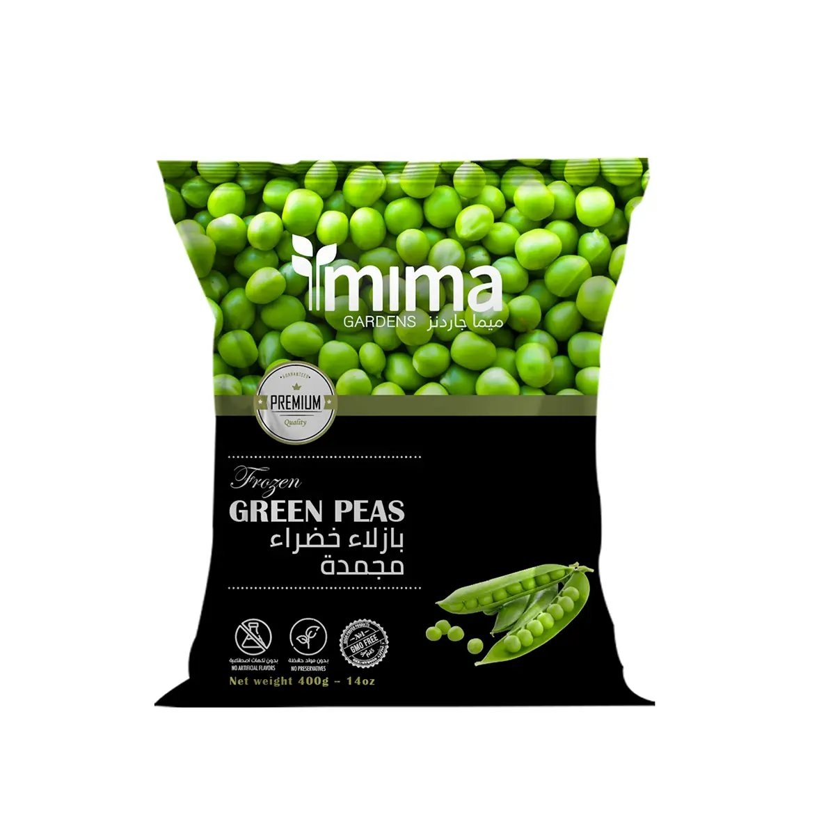 Mima Gardens Frozen Green Peas 400 gm - view 1