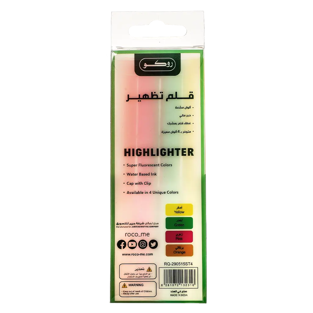 Buy Roco 130 Slim Highlighter 1 - 4 mm Chisel Tip Assorted Color ...