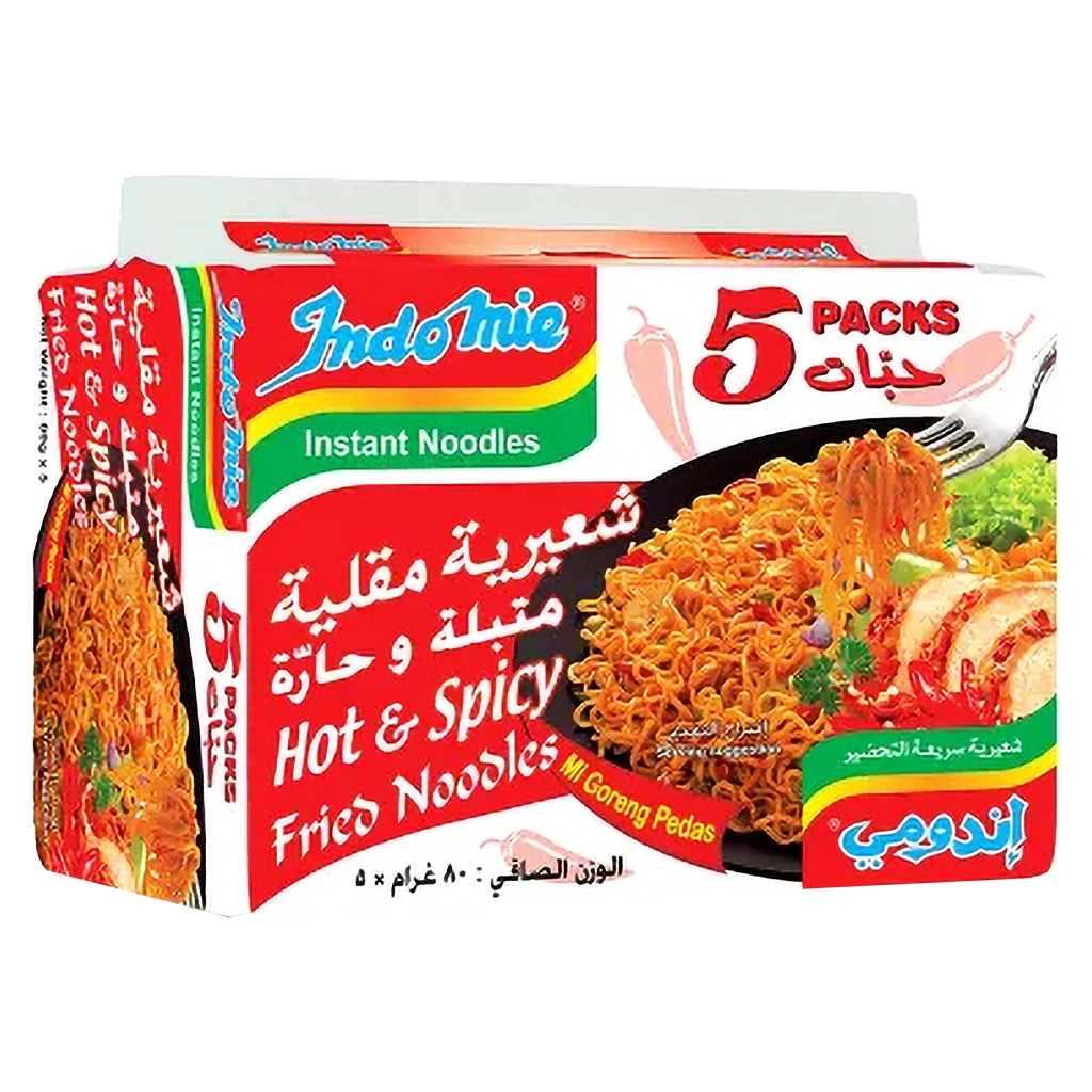 Indomie Fried Noodle Hot & Spicy Pack 5 pcs 80 gm