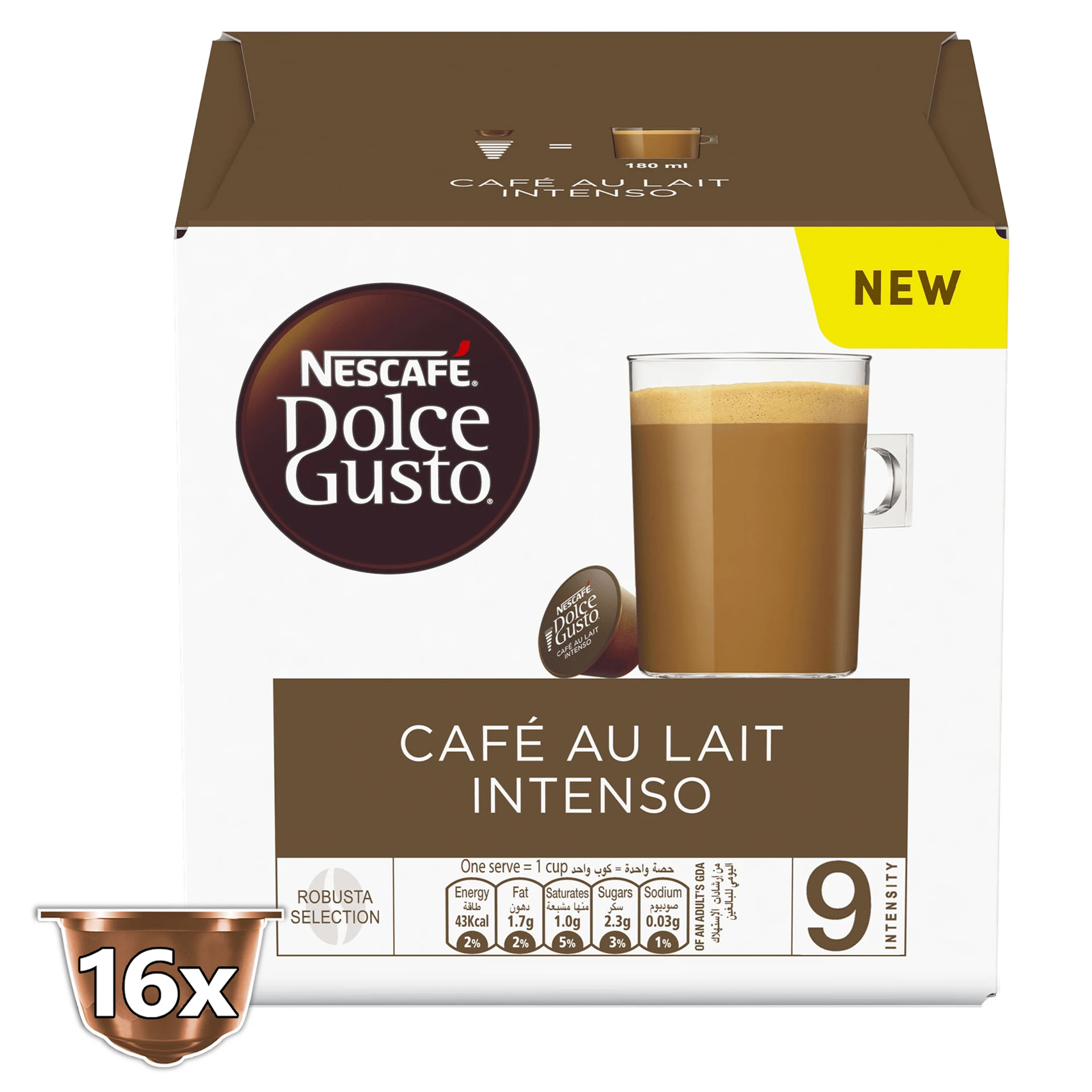 Nescafe Dolce Gusto Café Au Lait Intenso 16 Capsules