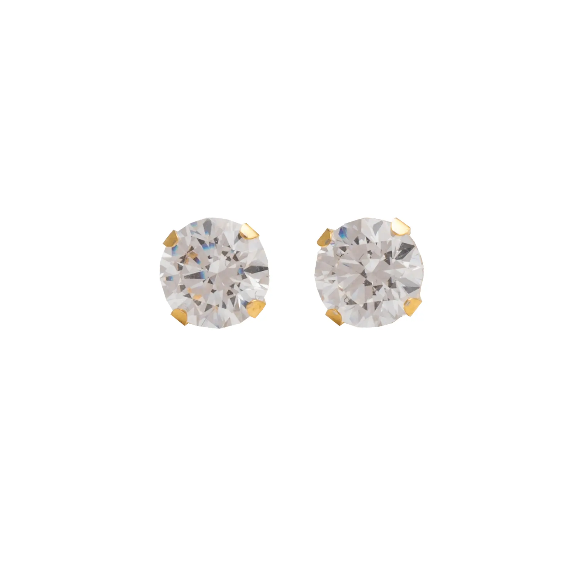 Studex Gold Plated 5mm Cubic Zirconia- Earrings For Sensitive Ears - view 1