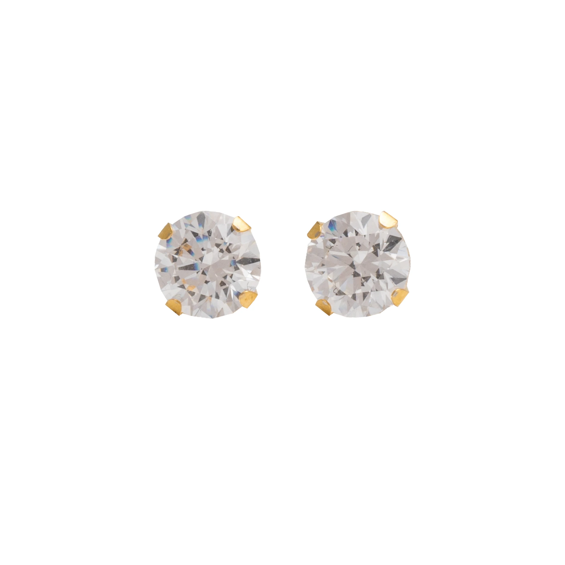 Studex Gold Plated 5mm Cubic Zirconia- Earrings For Sensitive Ears