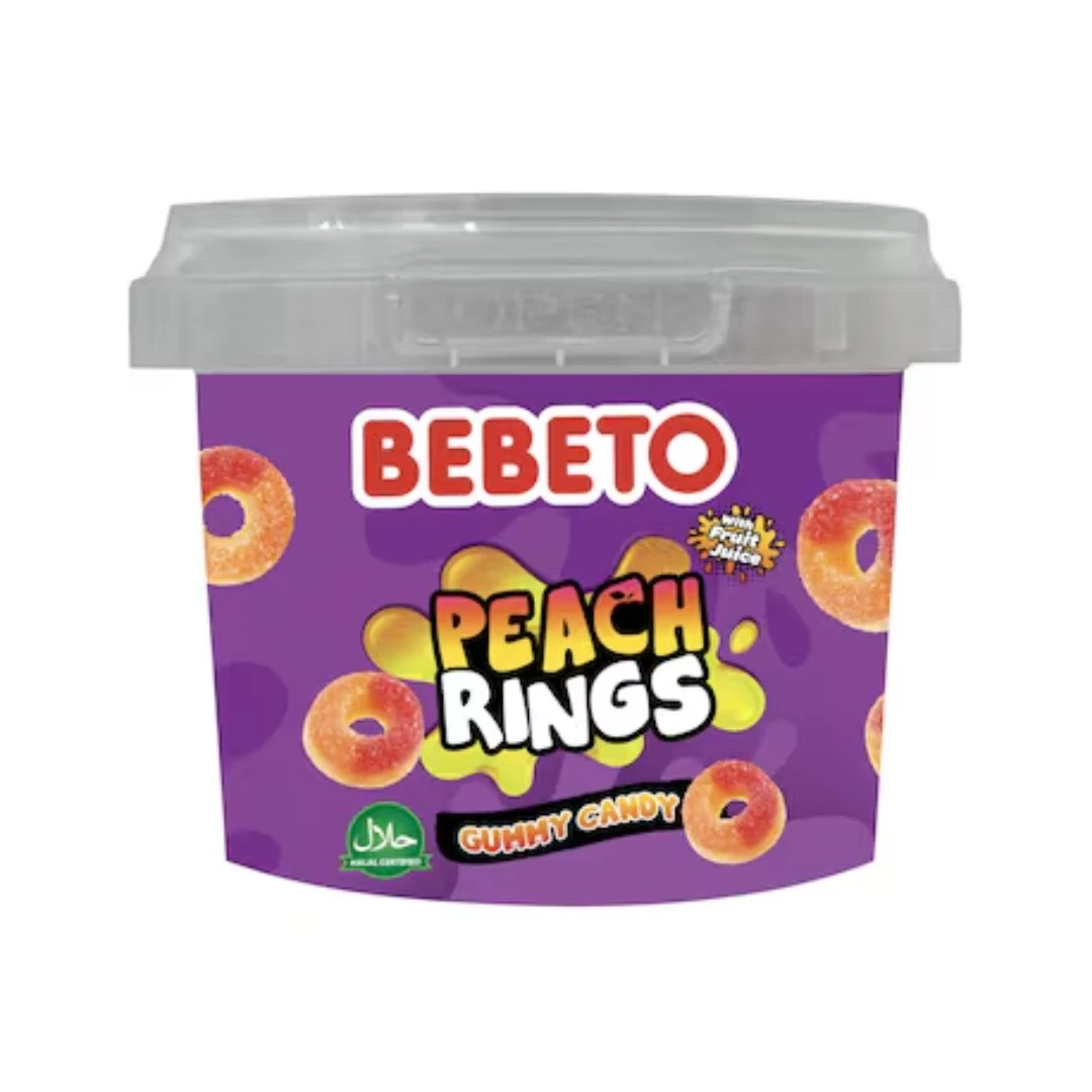 Bebeto Jelly Candy Peach Rings 150 gm