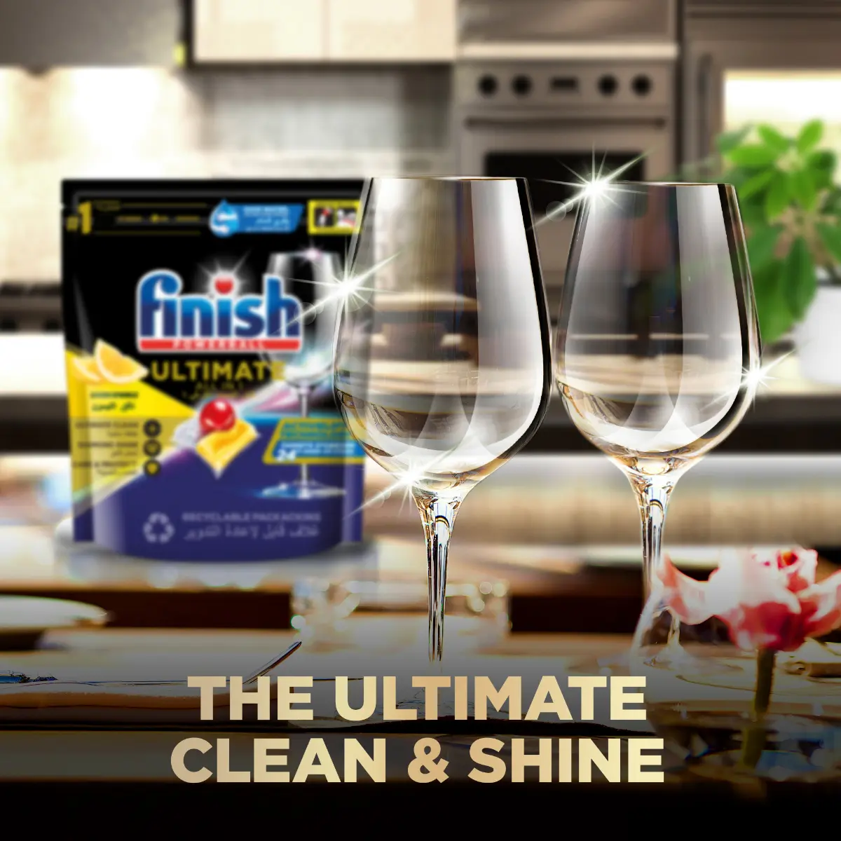 Finish Ultimate Dishwasher Tablets Lemon Sparkle Scent 16 Tabs - view 5