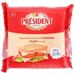 President Emmental Slices Cheese 10 Slice 200 gm