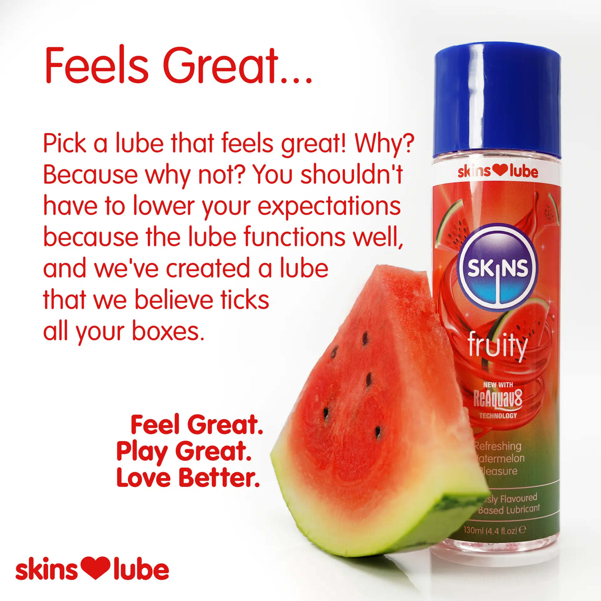 Skins Water Based Lubricants Fruity Refreshing Watermelon Pleasure  4.4 Fl. Oz - view 2